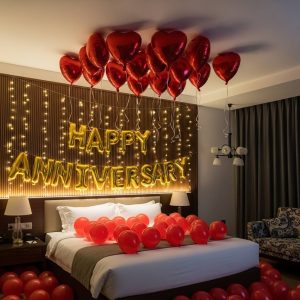 Happy Anniversary Red Balloon Decoration